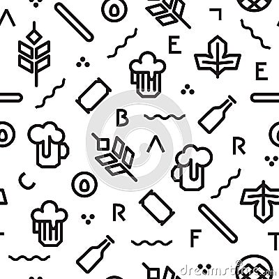 Beer pattern geometric Vector Illustration