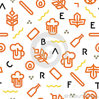 Beer pattern geometric Vector Illustration