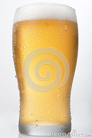 Isolated Beer Pint on a White Background Stock Photo