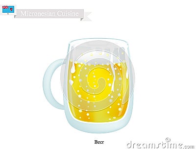 Beer,Popular in Micronesia Island Vector Illustration