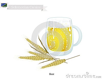 Beer, A Popular in Solomon Islands Vector Illustration