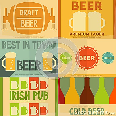 Beer Posters Vector Illustration