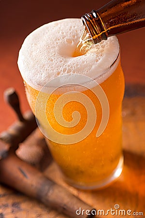 Beer Pour Stock Photo
