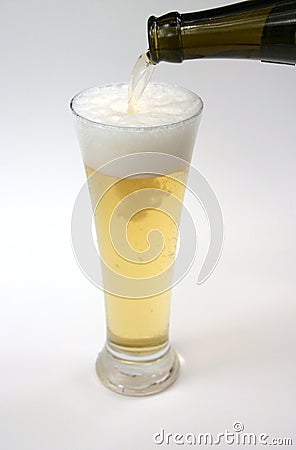 beer, pouring lager Stock Photo