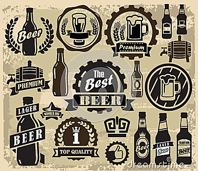 Beer pub labels Vector Illustration