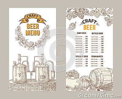 Beer restaurant brochure vector Vector Illustration