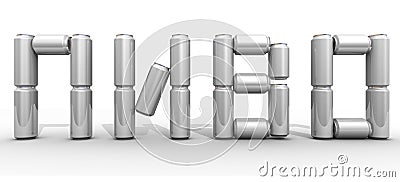 Beer. Russian word from aluminum cans Stock Photo