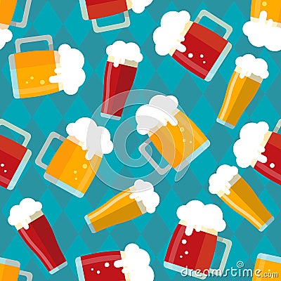 Beer seamless-10 Vector Illustration