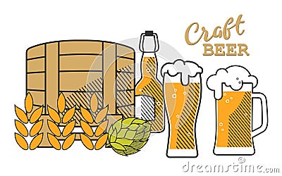 Beer set comp1 Vector Illustration