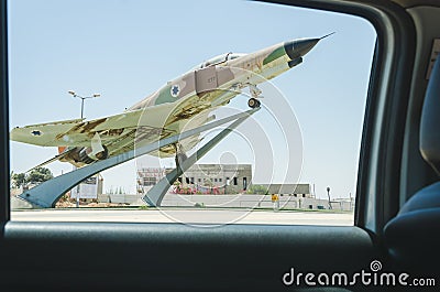 Beer-Sheva, ISRAEL , July 25,Monument - military fighter in full size 2015 in Israel Editorial Stock Photo