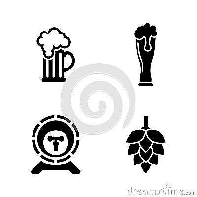 Beer. Simple Related Vector Icons Vector Illustration