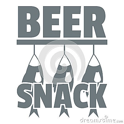 Beer snack logo, simple gray style Vector Illustration