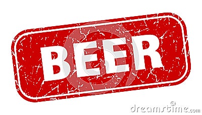 beer stamp. beer square grungy isolated sign. Vector Illustration