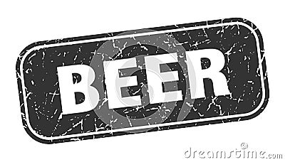 beer stamp. beer square grungy isolated sign. Vector Illustration
