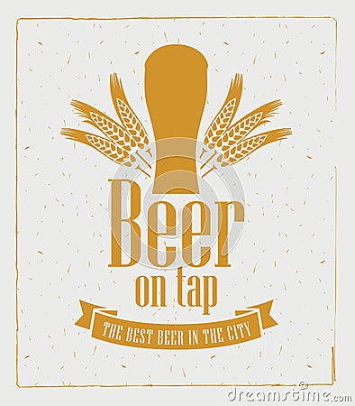 Beer on tap Vector Illustration