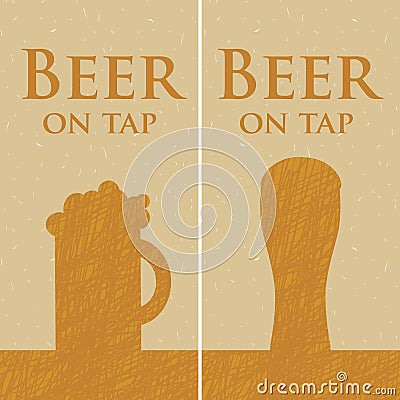 Beer on tap Vector Illustration