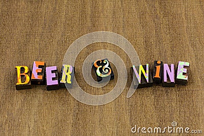 Beer wine booze sign for sale liquor alcohol drink Stock Photo