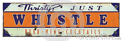 Beer Wine Cocktails Sign Stock Photo