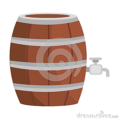 Beer wooden barrel icon Vector Illustration