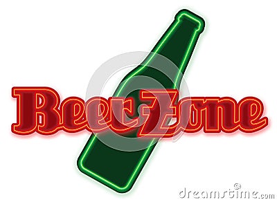 Beer Zone Neon Stock Photo