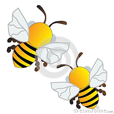 Bees flying Vector Illustration