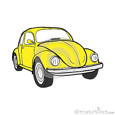 Beetle car Vector Illustration