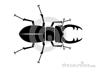 Beetle deer silhouette Vector Illustration