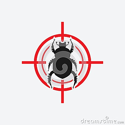 Beetle icon red target Vector Illustration