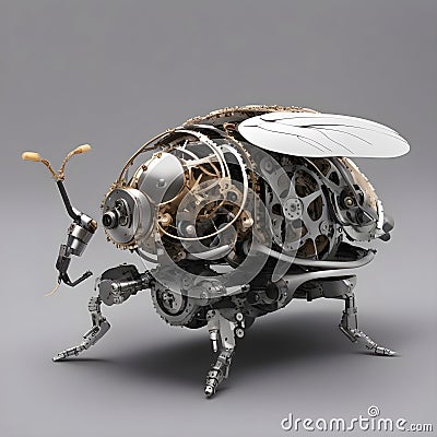 A beetle with mechanical cogs Stock Photo