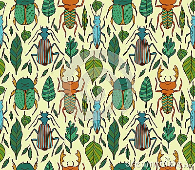 Beetles pattern Stock Photo