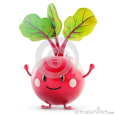 Beetroot character with hands up Stock Photo