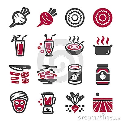 Beetroot icon set Vector Illustration