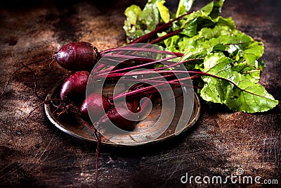 Beetroot with leaves Stock Photo