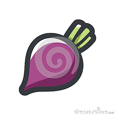 Beetroot vegetable Purple beet Vector icon Cartoon illustration Vector Illustration