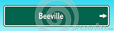Beeville Road Sign Stock Photo