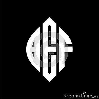 BEF circle letter logo design with circle and ellipse shape. BEF ellipse letters with typographic style. The three initials form a Vector Illustration