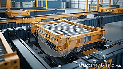 A beforeandafter comparison of a traditional container securing system and a new improved version highlighting the key Stock Photo