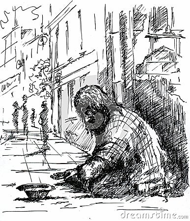 A beggar Stock Photo