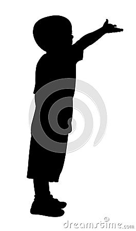 Beggar child silhouette Vector Illustration