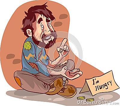 Beggar Vector Illustration