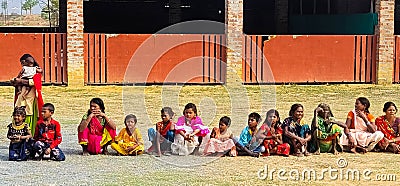 Beggars line up to get donation Editorial Stock Photo