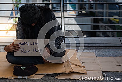 Beggars need help to sustain life Stock Photo