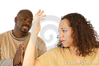 Begging for forgiveness Stock Photo