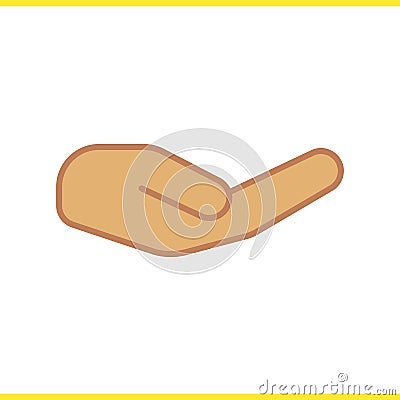 Begging hand gesture color icon Vector Illustration
