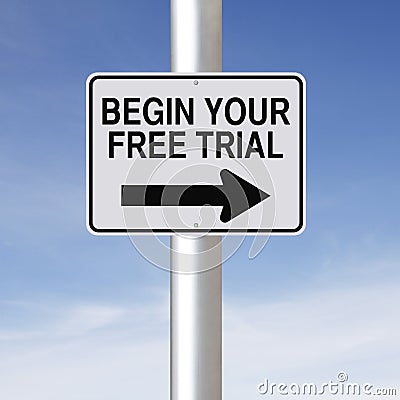 Begin Your Free Trial Stock Photo