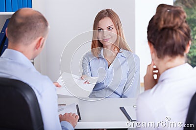 Begining of the job interview Stock Photo