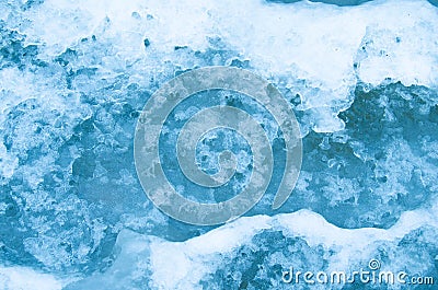 Beginning of winter freezing water Stock Photo