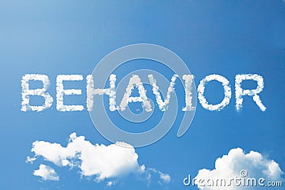 Behavior cloud word on sky Stock Photo