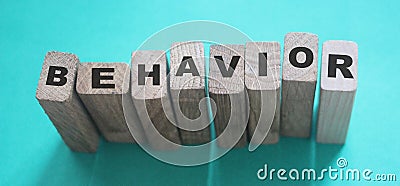 Behavior Word In Wooden Cube. Psychology human resources management concept Stock Photo