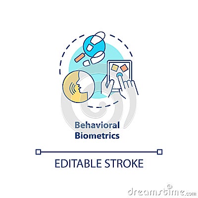 Behavioral biometrics concept icon Vector Illustration